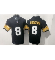 Men Pittsburgh Steelers 8 Aaron Rodgers Black F U S E Vapor Limited Stitched Football Jersey Men Pittsburgh Steelers 8 Aaron Rodgers Black F U S E Vapor Limited Stitched Football Jersey