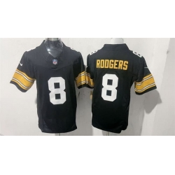Men Pittsburgh Steelers  8 Aaron Rodgers Black F U S E  Vapor Limited Stitched Football Jersey