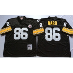 Men Pittsburgh Steelers 86 Hines Ward Black M&N Throwback Jersey