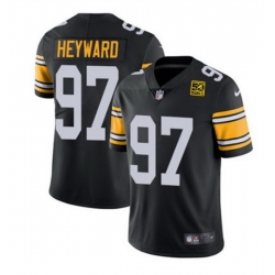 Men Pittsburgh Steelers 97 Cameron Heyward Black 2023 50th Anniversary Vapor Untouchable Limited Jersey