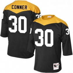 Mens Mitchell and Ness Pittsburgh Steelers 30 James Conner Elite Black 1967 Home Throwback NFL Jersey