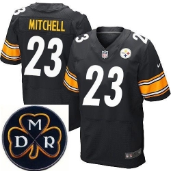 Men's Nike Pittsburgh Steelers #23 Mike Mitchell Black Team Color Stitched NFL Elite MDR Dan Rooney Patch Jersey