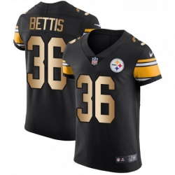 Mens Nike Pittsburgh Steelers 36 Jerome Bettis Elite BlackGold Team Color NFL Jersey