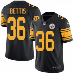 Mens Nike Pittsburgh Steelers 36 Jerome Bettis Limited Black Rush Vapor Untouchable NFL Jersey