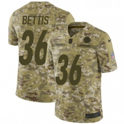 Mens Nike Pittsburgh Steelers 36 Jerome Bettis Limited Camo 2018 Salute to Service NFL Jersey