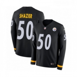 Mens Nike Pittsburgh Steelers 50 Ryan Shazier Limited Black Therma Long Sleeve NFL Jersey