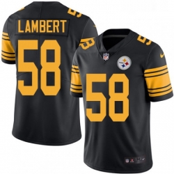 Mens Nike Pittsburgh Steelers 58 Jack Lambert Limited Black Rush Vapor Untouchable NFL Jersey