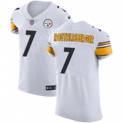 Mens Nike Pittsburgh Steelers 7 Ben Roethlisberger White Vapor Untouchable Elite Player NFL Jersey