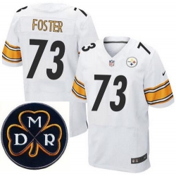 Men's Nike Pittsburgh Steelers #73 Ramon Foster Elite White NFL MDR Dan Rooney Patch Jersey