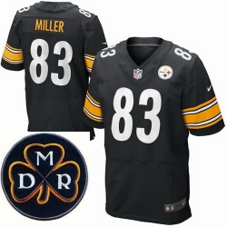 Men's Nike Pittsburgh Steelers #83 Heath Miller Black Stitched NFL Elite MDR Dan Rooney Patch Jersey