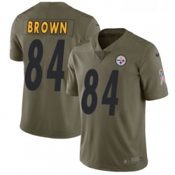 Mens Nike Pittsburgh Steelers 84 Antonio Brown Limited Olive 2017 Salute to Service NFL Jersey