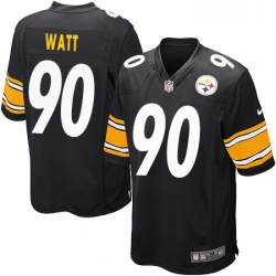 Mens Nike Pittsburgh Steelers 90 T J Watt Game Black Team Color NFL Jersey