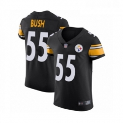 Mens Pittsburgh Steelers 55 Devin Bush Black Team Color Vapor Untouchable Elite Player Football Jersey