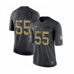 Mens Pittsburgh Steelers 55 Devin Bush Limited Black 2016 Salute to Service Football Jersey