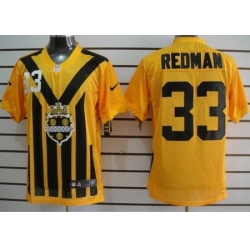 Nike Pittsburgh Steelers 33 Isaac Redman Yellow Elite 1933s Throwback NFL Jersey