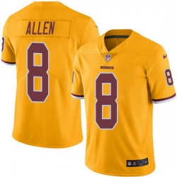 Nike Redskins 8 Kyle Allen Gold Men Stitched NFL Limited Rush Jersey