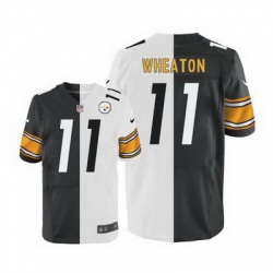 Nike Steelers #11 Markus Wheaton White Black Mens Stitched NFL Elite Split Jersey