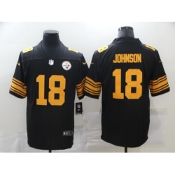 Nike Steelers 18 Diontae Johnson Black Color Rush Limited Jersey