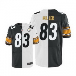 Nike Steelers #83 Heath Miller White Black Mens Stitched NFL Elite Split Jersey