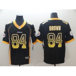 Nike Steelers 84 JuJu Brown Black Team Color Men s Limited Rush Jersey