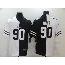 Nike Steelers 90 T J  Watt Black And White Split Vapor Untouchable Limited Jersey