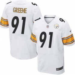 Nike Steelers #91 Kevin Greene White Mens Stitched NFL Elite Jersey