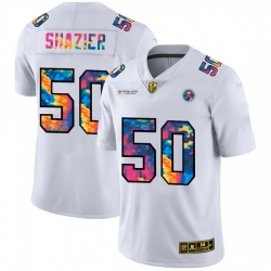 Pittsburgh Steelers 50 Ryan Shazier Men White Nike Multi Color 2020 NFL Crucial Catch Limited NFL Jersey