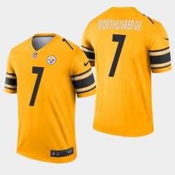 Pittsburgh Steelers 7 Ben Roethlisberger Inverted Legend Gold Jersey