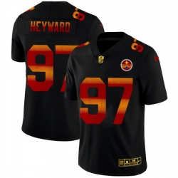 Pittsburgh Steelers 97 Cameron Heyward Men Black Nike Red Orange Stripe Vapor Limited NFL Jersey