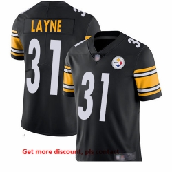 Steelers 31 Justin Layne Black Team Color Men Stitched Football Vapor Untouchable Limited Jersey