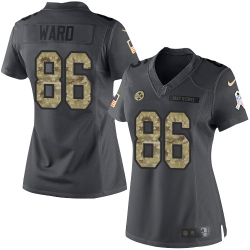 Nike Steelers #86 Hines Ward Black Womens Stitched NFL Limited 2016 Salute to Service Jersey