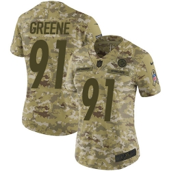 Nike Steelers #91 Kevin Greene Camo Women Stitched NFL Limited 2018 Salute to Service Jersey