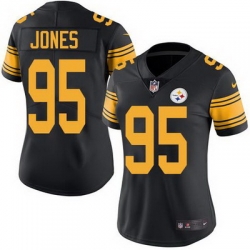 Nike Steelers #95 Jarvis Jones Black Womens Stitched NFL Limited Rush Jersey