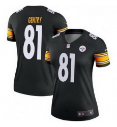 Women Nike 81 Zach Gentry Pittsburgh Steelers Legend Black Jersey