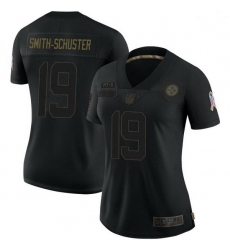 Women Pittsburgh Steelers 7 JuJu Smith-Schuster Black Limited 2020 Salute To Service Jersey