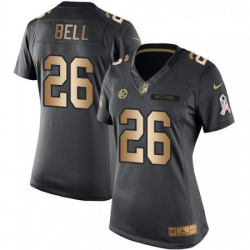 Womens Nike Pittsburgh Steelers 26 LeVeon Bell Limited BlackGold Salute to Service NFL Jersey