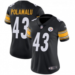 Womens Nike Pittsburgh Steelers 43 Troy Polamalu Black Team Color Vapor Untouchable Limited Player NFL Jersey