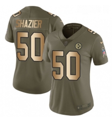 Womens Nike Pittsburgh Steelers 50 Ryan Shazier Limited OliveGold 2017 Salute to Service NFL Jersey