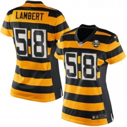 Womens Nike Pittsburgh Steelers 58 Jack Lambert Limited YellowBlack Alternate 80TH Anniversary Throwback NFL Jersey