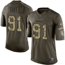 Nike Steelers #91 Stephon Tuitt Green Youth Stitched NFL Limited Salute to Service Jersey