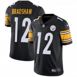 Youth Nike Pittsburgh Steelers 12 Terry Bradshaw Black Team Color Vapor Untouchable Limited Player NFL Jersey