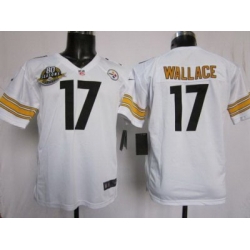 Youth Nike Pittsburgh Steelers #17 Mike Wallace White NFL Jersey W 80TH Pa-tch