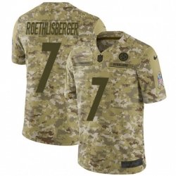 Youth Nike Pittsburgh Steelers 7 Ben Roethlisberger Limited Camo 2018 Salute to Service NFL Jersey