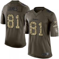 Youth Nike Steelers #81 Jesse James Green Stitched NFL Limited 2015 Salute to Service Jersey