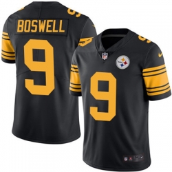 Youth Nike Steelers #9 Chris Boswell Black Stitched NFL Limited Rush Jersey