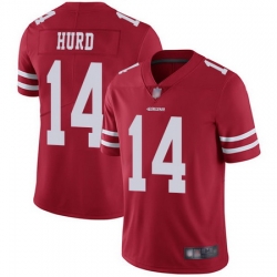 49ers 14 Jalen Hurd Red Team Color Men Stitched Football Vapor Untouchable Limited Jersey