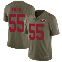 49ers 55 Dee Ford Olive Mens Stitched Football Limited 2017 Salute To Service Jersey