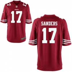 Men 49ers 17 Emmanuel Sanders Red Game Stitched NFL Jersey