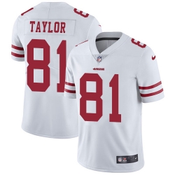 Men Nike 49ers #81 Trent Taylor White Stitched NFL Vapor Untouchable Limited Jersey