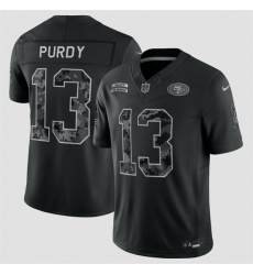 Men San Francisco 49ers  13 Brock Purdy Black F U S E  2026 Salute to Service Limited Stitched Football Jersey